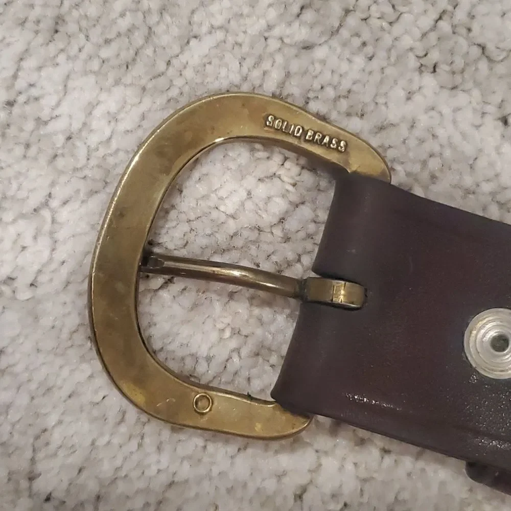 Bianchi | Brass Buckle Leather Belt